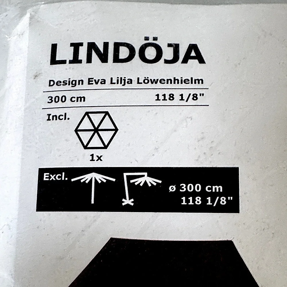 NWT!!! LINDÖJA Black Umbrella Cover - Picture 4 of 6